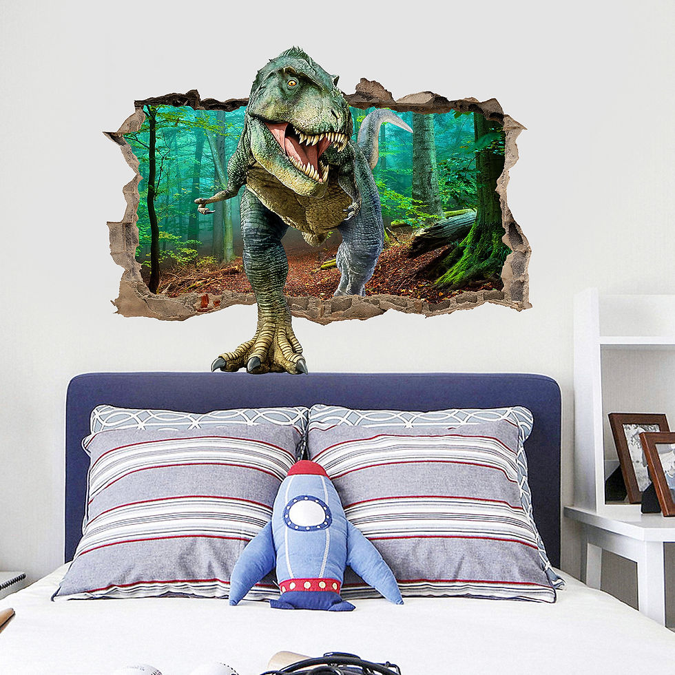 Thumbnail: 3D Jurassic Dinosaurs Wall Stickers For Children's Room Baby Bedroom Decor Broke