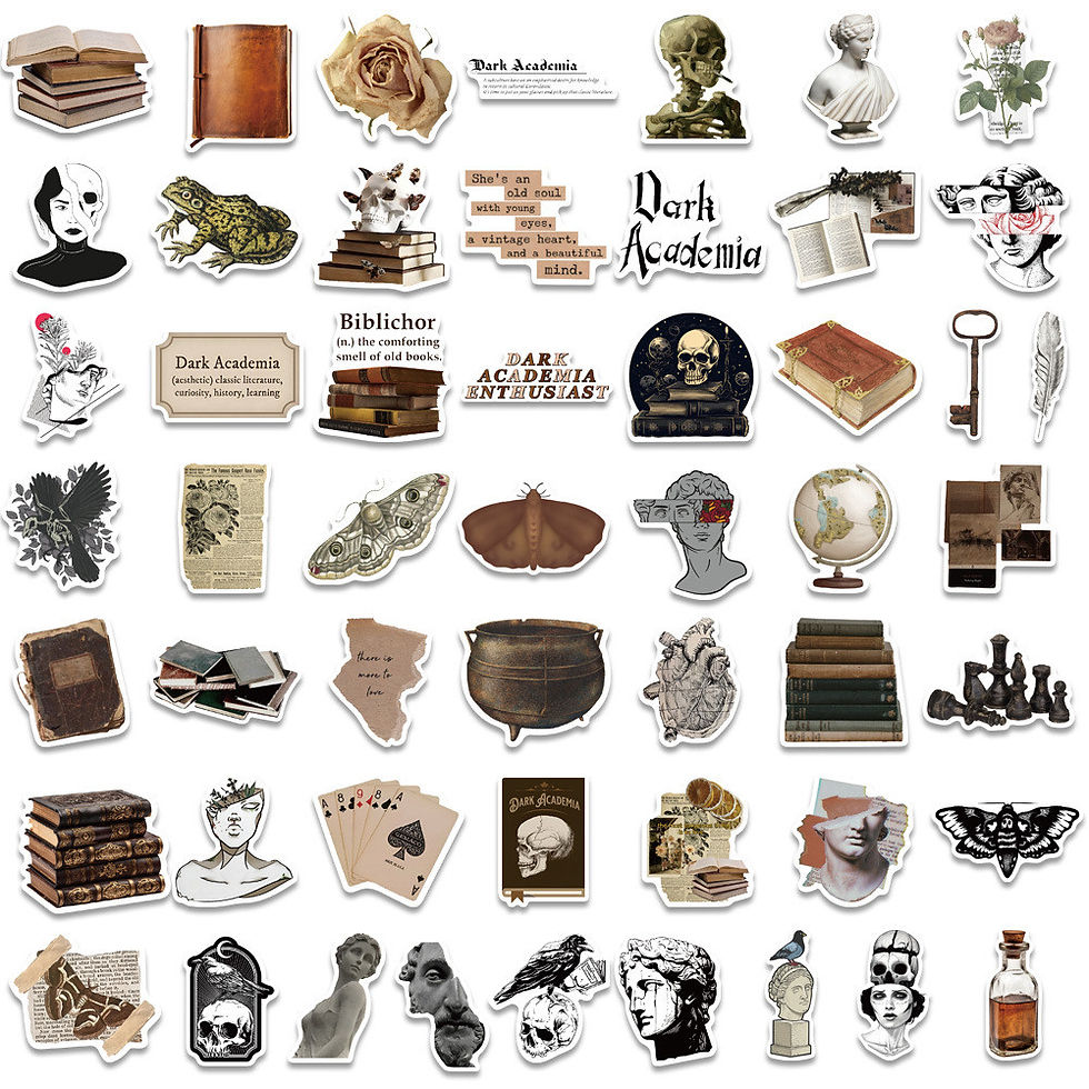 Thumbnail: 50-Pack Dark Academia Graffiti Stickers - INS-Inspired from Japan & Korea for El