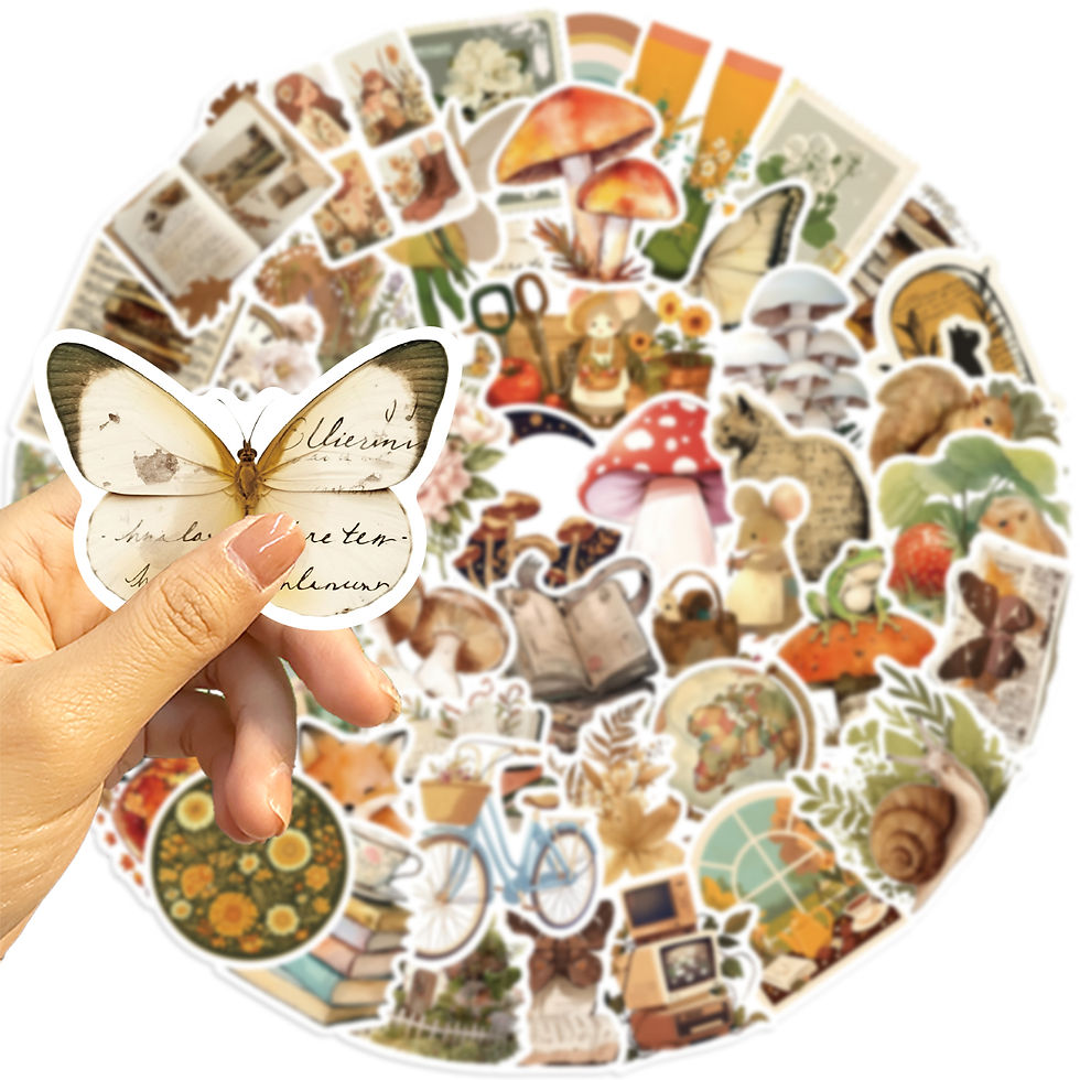 Thumbnail: 50pcs Retro Aesthetic Animals Cartoon Stickers for Travel Luggage Notebook Guita