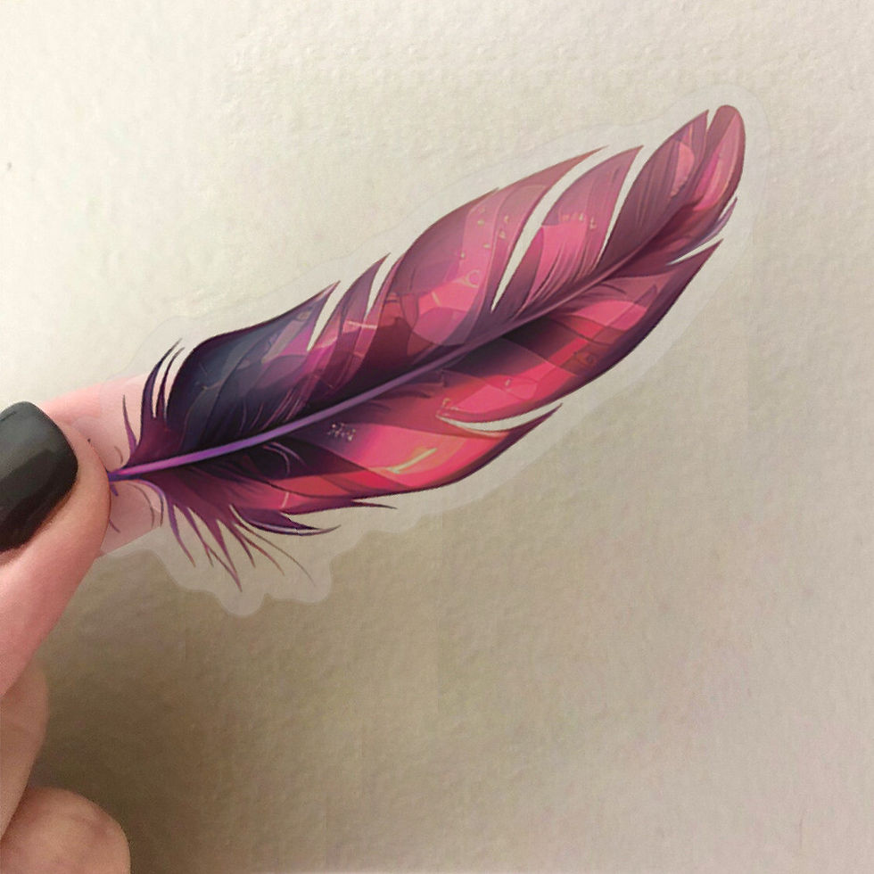 Thumbnail: 50 Pieces Cartoon Feather Sticker Pack - Waterproof Clear PET, Decor for Journal