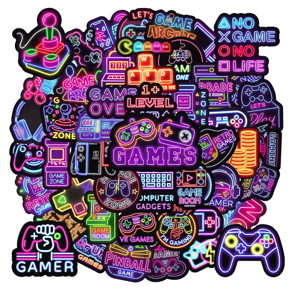 Thumbnail: 50PCS Neon Game Controller Graffiti Stickers - Waterproof Decor for Luggage, Car