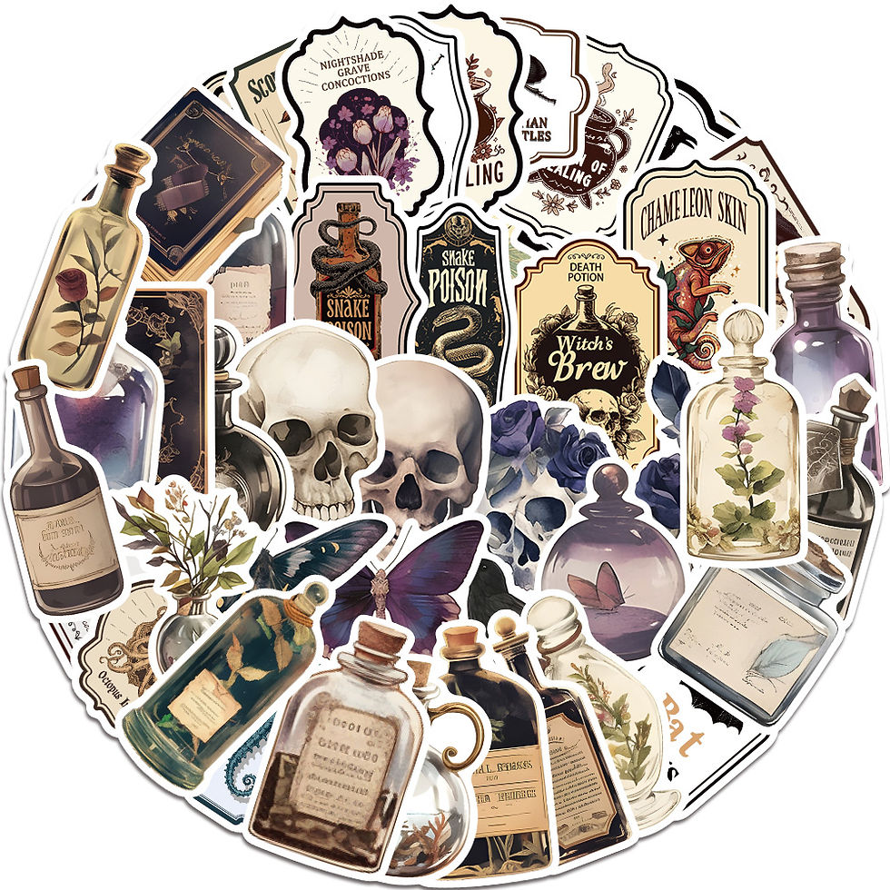 Thumbnail: 50PCS Cool Gothic Graffiti Skull Stickers Decals Kids Toy DIY Diary Suitcase Scr
