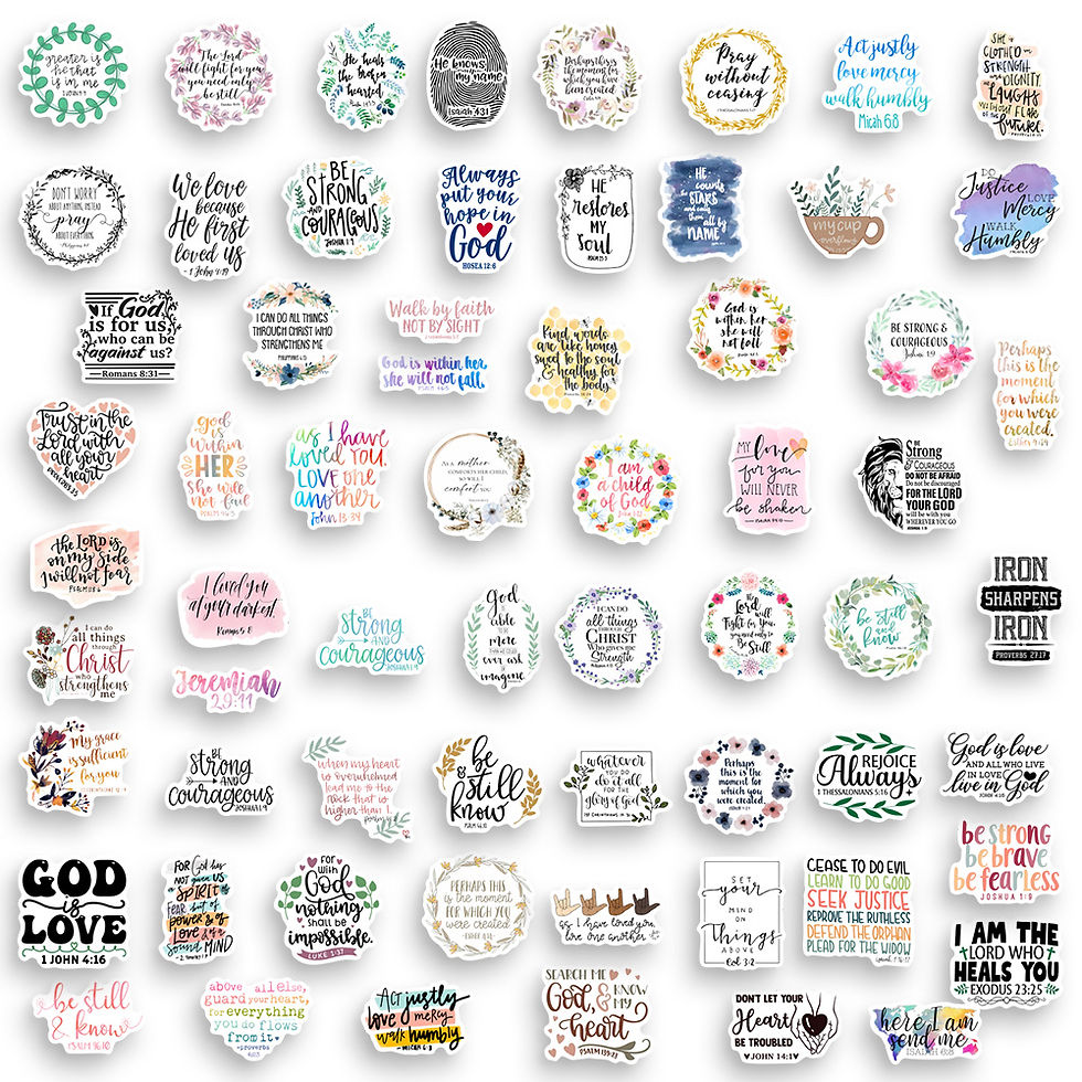 Thumbnail: Inspirational Bible Verses Scripture Gospel Stickers Gift Decal for Laptop Phone