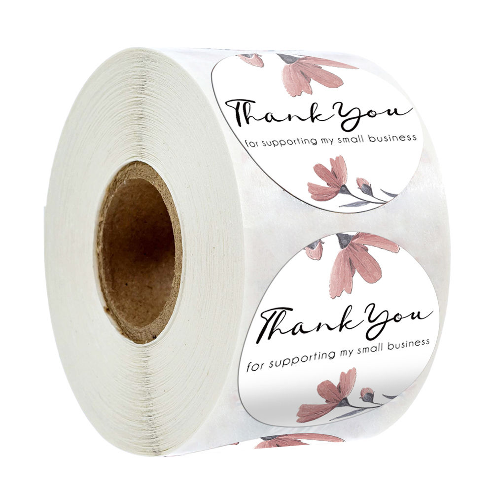500pcs Thank You Sticker Envelope Seal Scrapbook Sticker Pink Heart Cute Round S