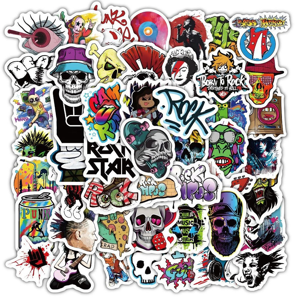 Thumbnail: 60PCS Cartoon Hip Hop Rock Goth Graffiti Stickers for Bicycle Hand Account Penci