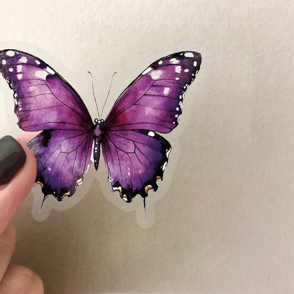 Thumbnail: 50PCS Transparent Elegant Butterfly Sticker Pack - Waterproof Clear PET for Scra
