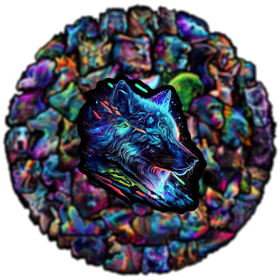 Thumbnail: 50PCS Neon Colorful Wild Animals Waterproof Graffiti Stickers for Helmet Bicycle