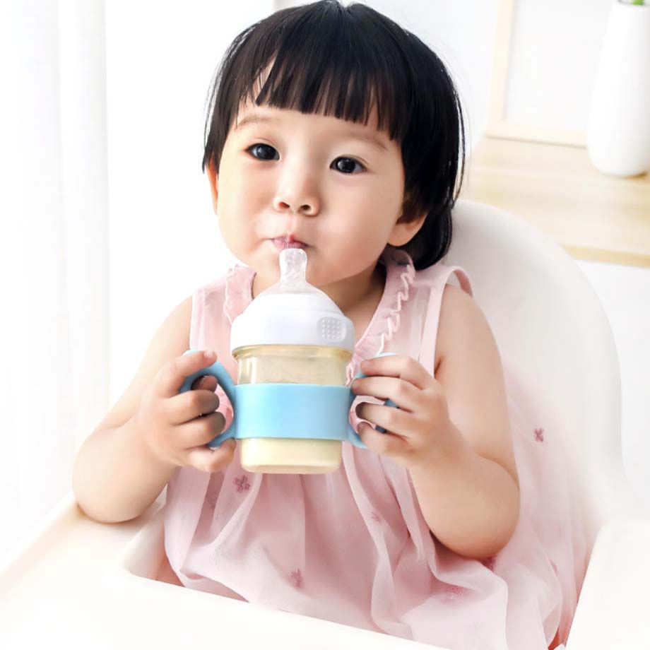 Thumbnail: Wide-Neck Square Bottle Silicone Handle Baby Bottle Accessory Hergen Angel Handl