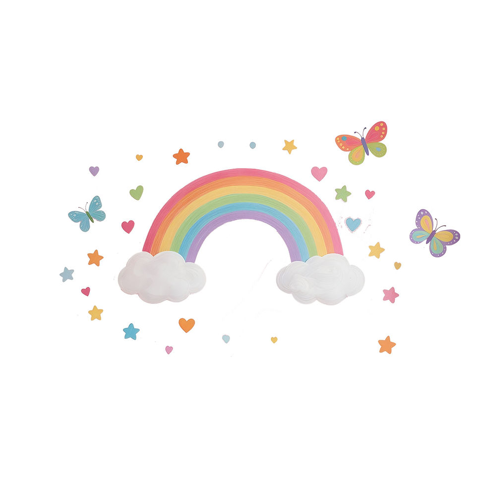 Thumbnail: Creative Cartoon Manga Rainbow Butterfly Cute Fairy Tale Style Stickers PVC Beau