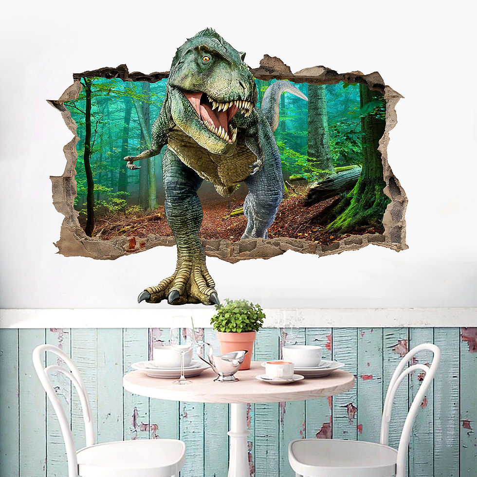 Thumbnail: 3D Jurassic Dinosaurs Wall Stickers For Children's Room Baby Bedroom Decor Broke