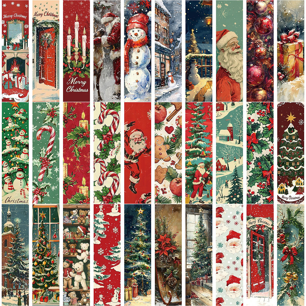 Thumbnail: 30pcs Retro Christmas Bookmarks Reading Pages Books Marking Students Creative Gi
