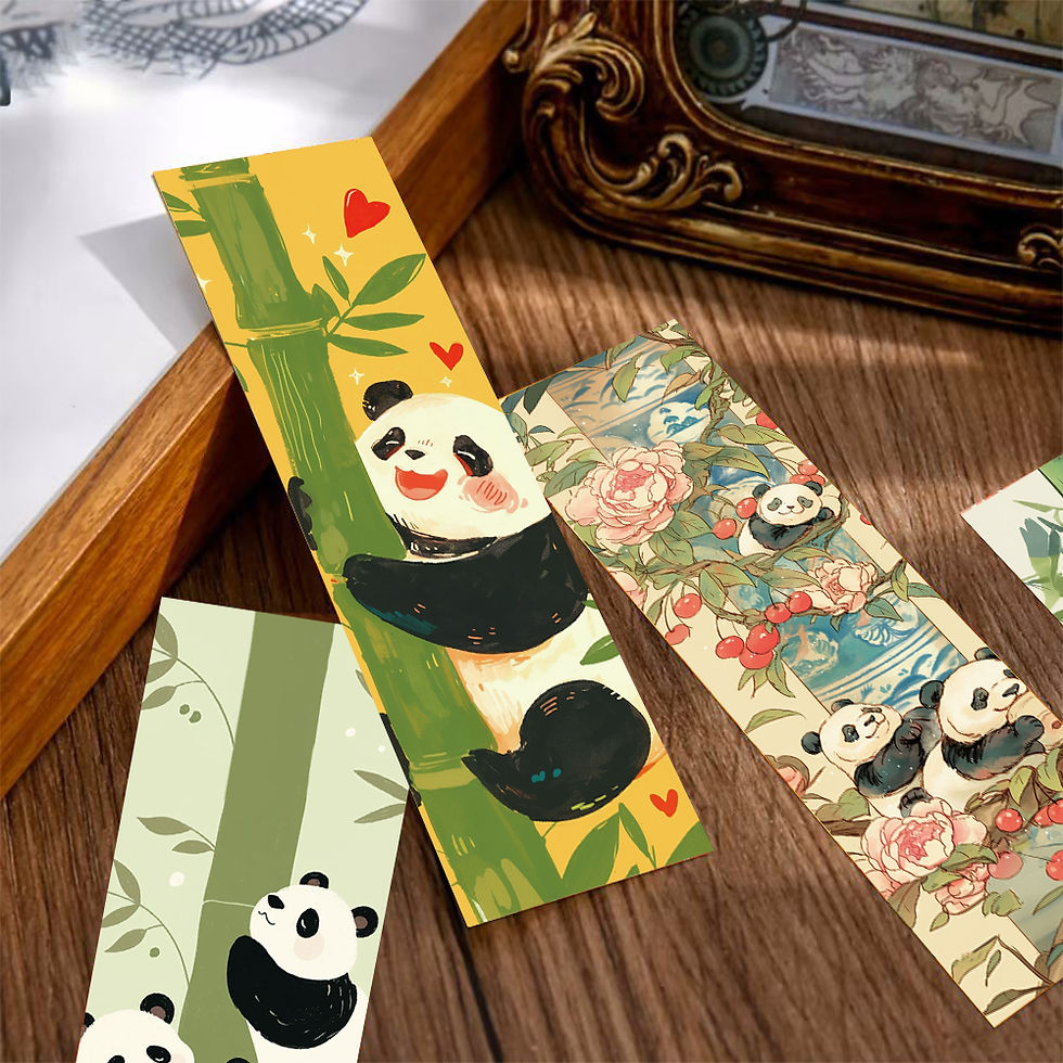 Thumbnail: 30PCS Cute Panda Bookmark Reading Books Suitcase Annotated DIY Phone Stationary 