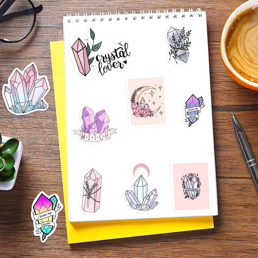 Thumbnail: Colorful Witch Lucky Crystal Graffiti Stickers Green Aesthetic PVC for DIY Diary
