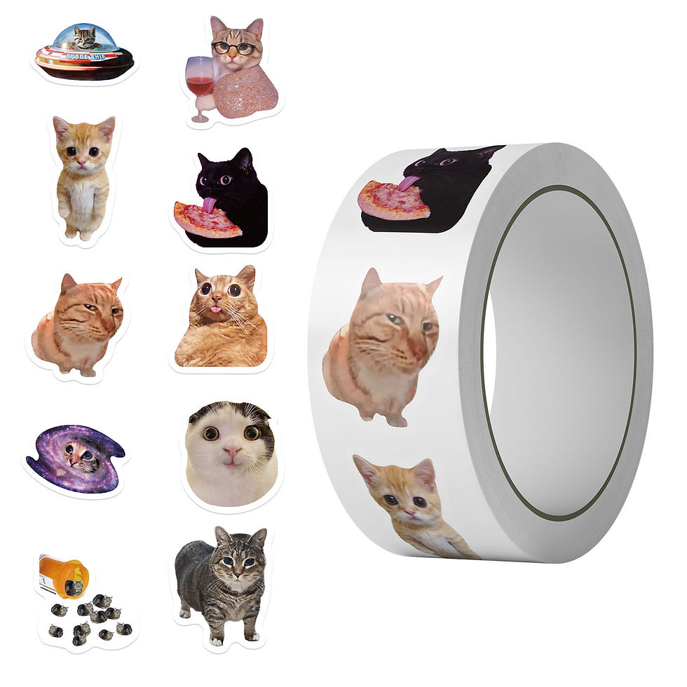 Thumbnail: 500PCS/Roll Adhesive Tape Cartoon Cute Cat Decoration Letter Seal Stationery Not