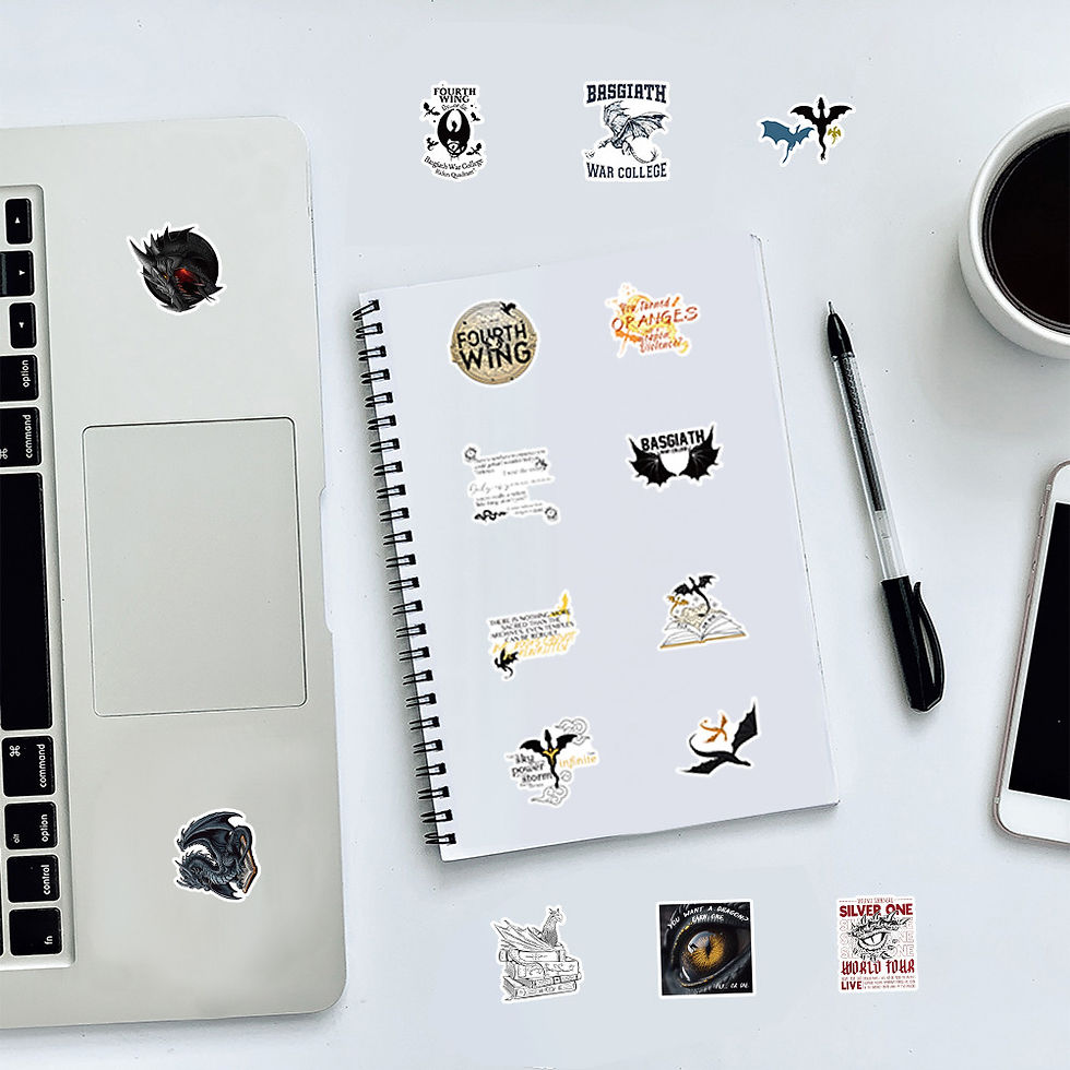 Thumbnail: 100PCS Fourth Wing Stickers Waterproof Dragon Rider Stickers for Water Bottle La