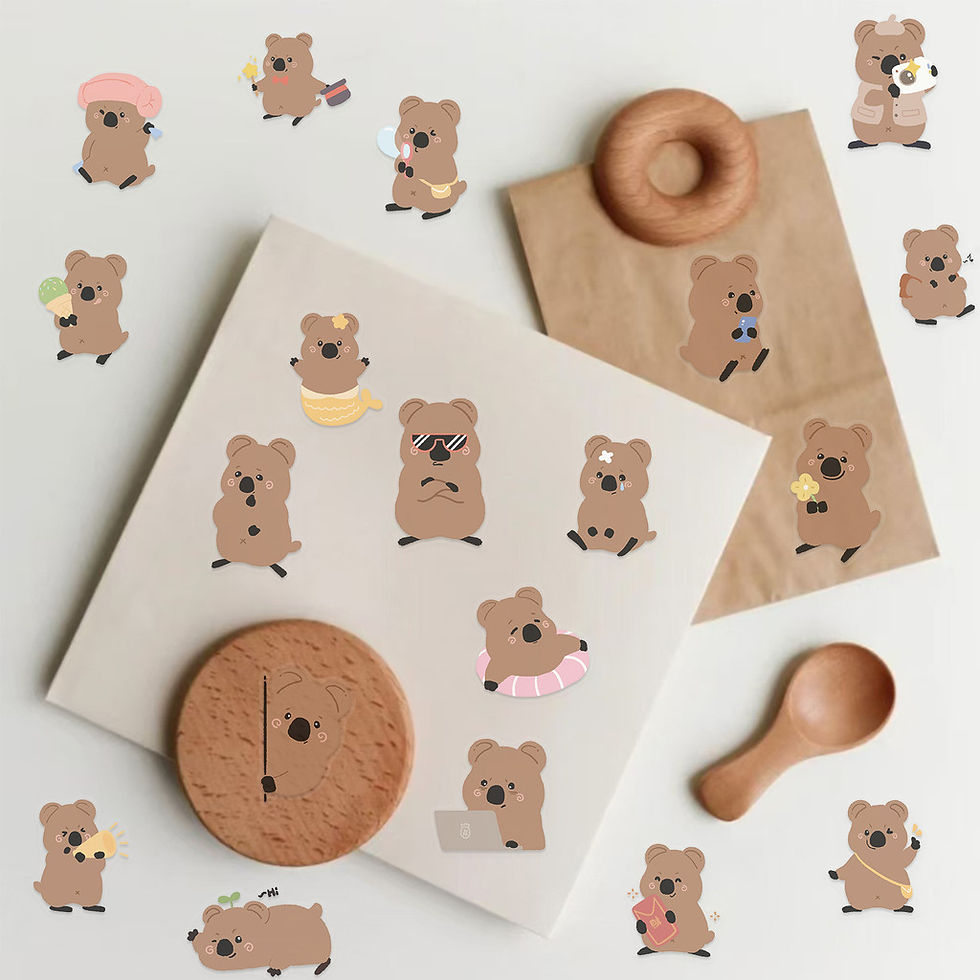 Thumbnail: 50PCS Transparent Quokka Daily Life Sticker Pack - Waterproof PET for Scrapbooki