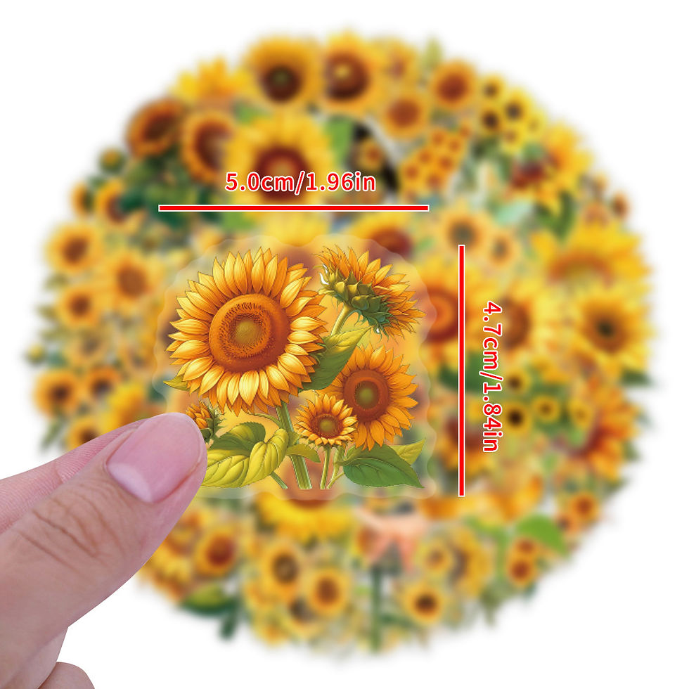 Thumbnail: 60PCS Transparent PET Sunflower Personalized Creative Graffiti Stickers for Lugg