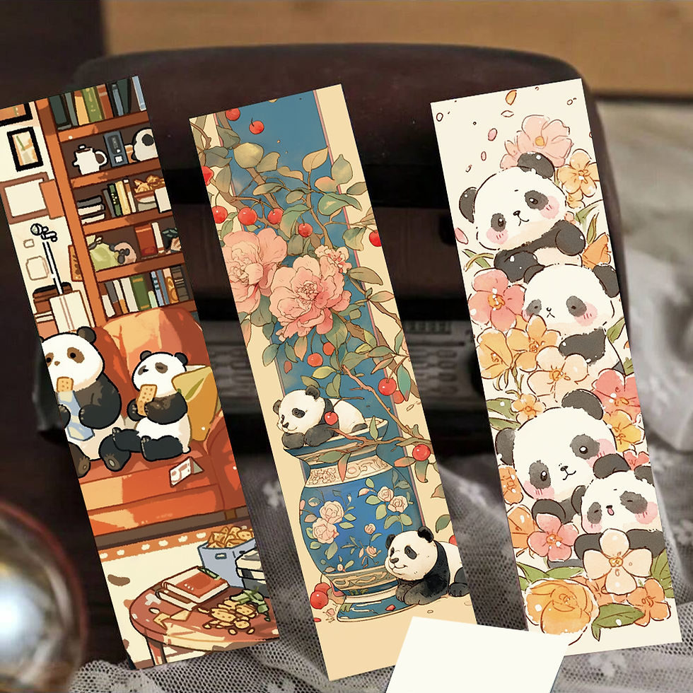 Thumbnail: 30PCS Cute Panda Bookmark Reading Books Suitcase Annotated DIY Phone Stationary 