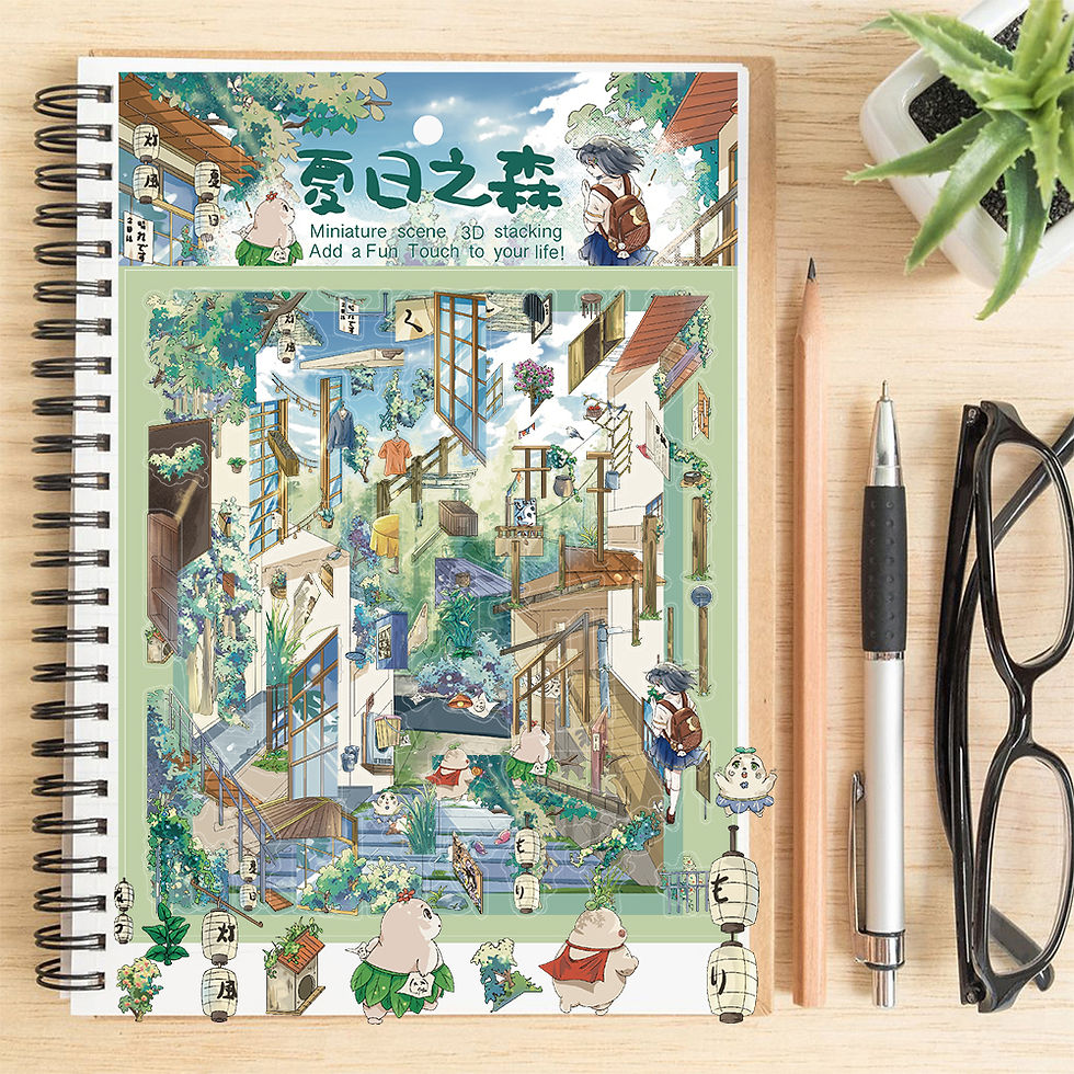 Thumbnail: 3PCS Summer Forest Print Landscaping Sticker Notebook Streetwear Motorcycle Scra
