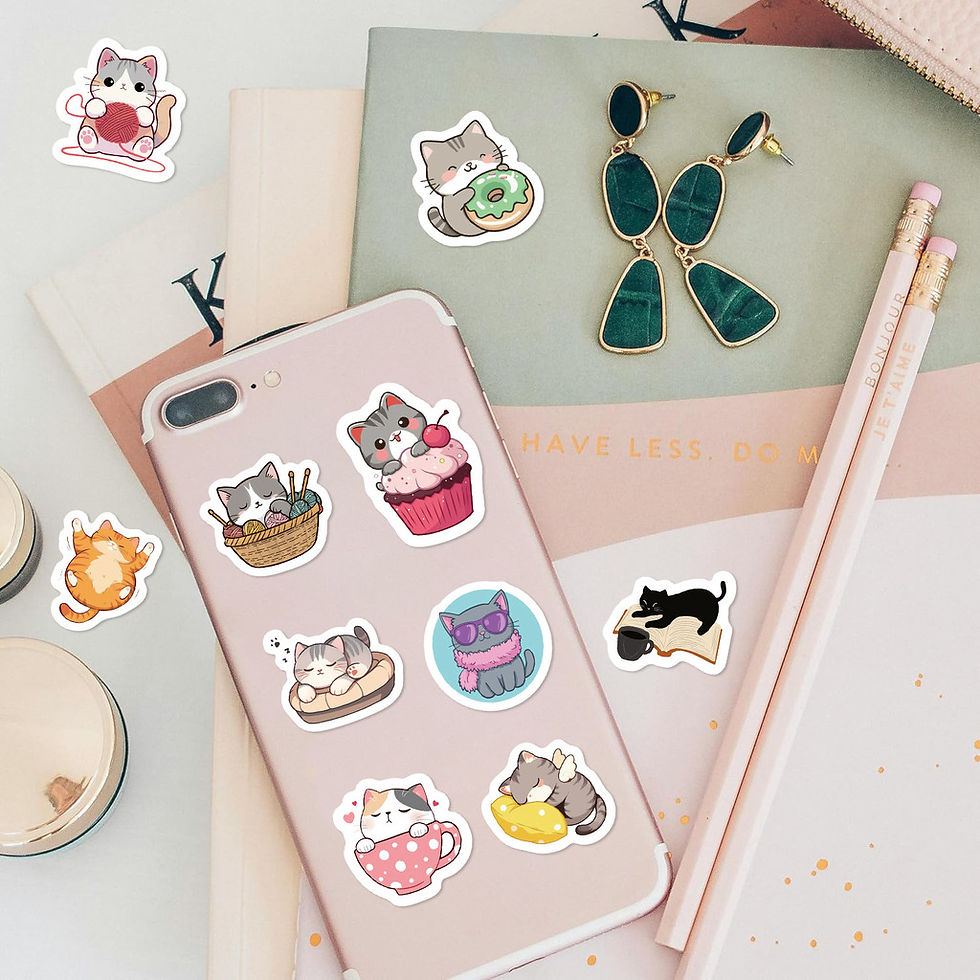 Thumbnail: Mix-and-Match Cat Head Stickers Roll (500 Sheets)  Decor for Planners, Envelope 