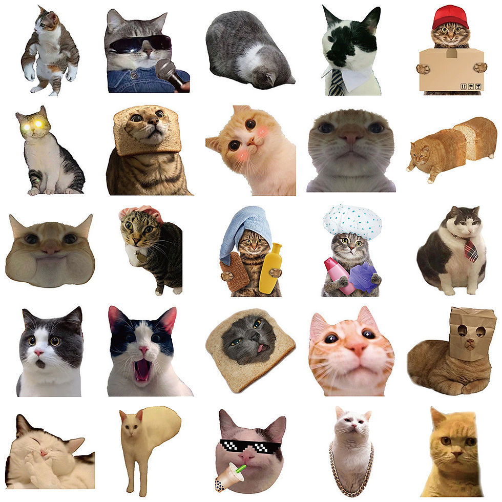 Thumbnail: 100PCS New Cat Graffiti Stickers - Waterproof DIY Decor for Guitar, Stationery, 