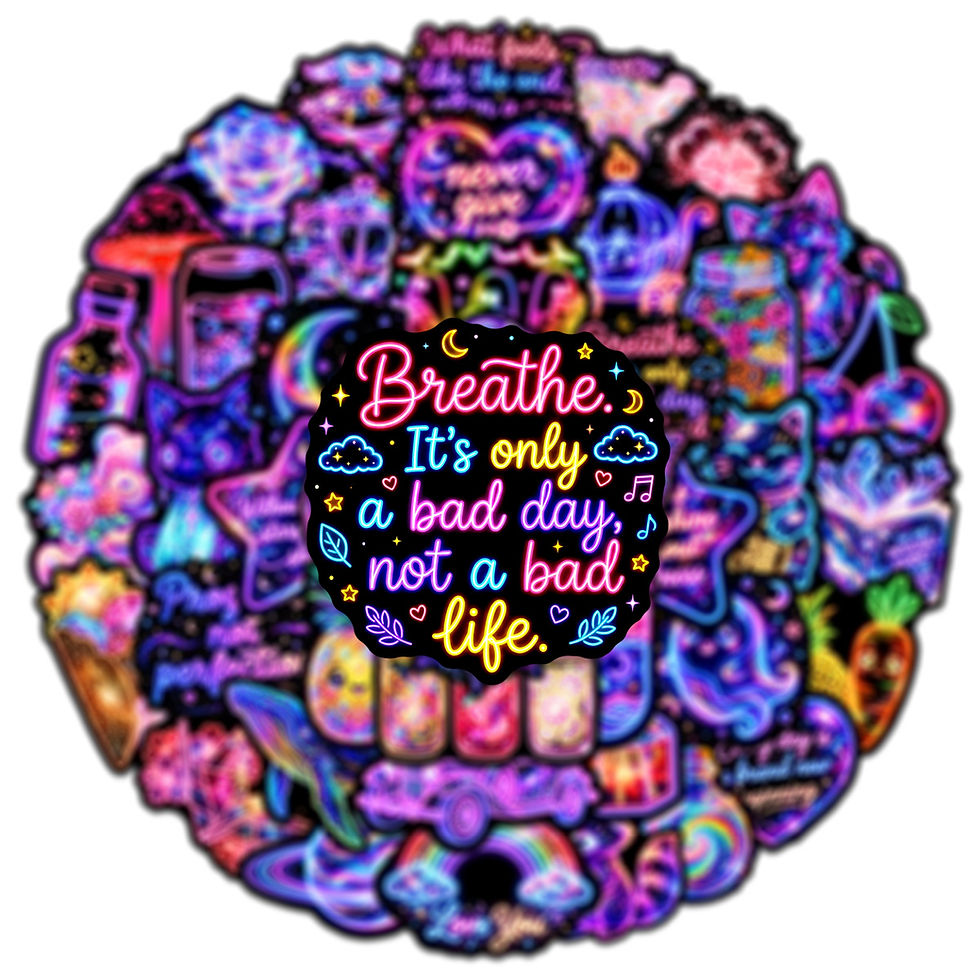 Thumbnail: 50/100PCS Cartoon Cool Neon Light Graffiti Stickers Decorative Luggage Guitar Sk