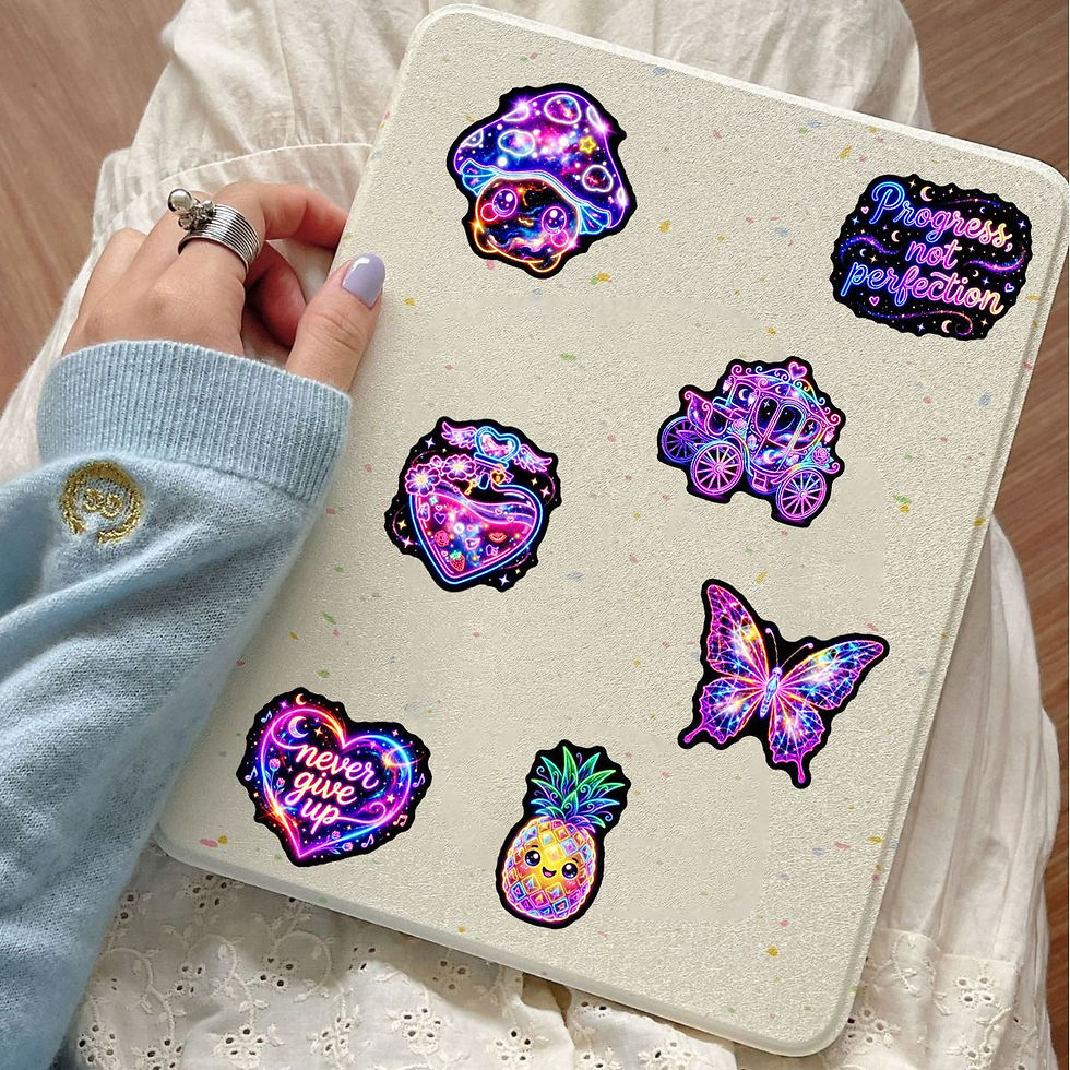 Thumbnail: 50/100PCS Cartoon Cool Neon Light Graffiti Stickers Decorative Luggage Guitar Sk