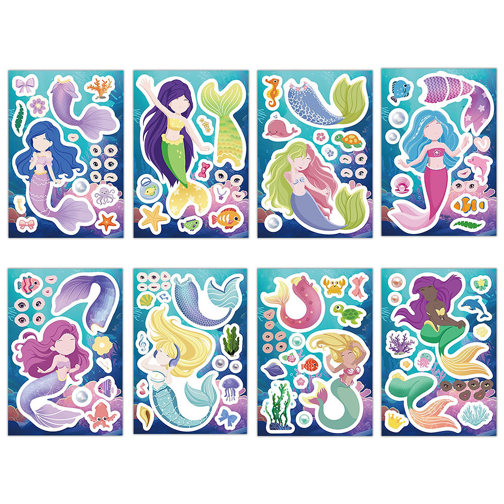 Thumbnail: 8/16PCS Creative Mermaid Sticker diy Notebook Handbook Sticker Material Sticker