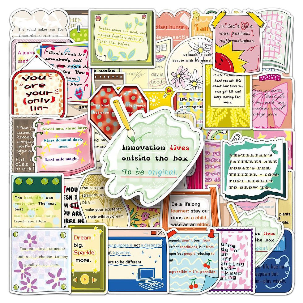 Thumbnail: 50 PCS Original English Motivational Stickers Minimalist Hand-Drawn Non-Infringi