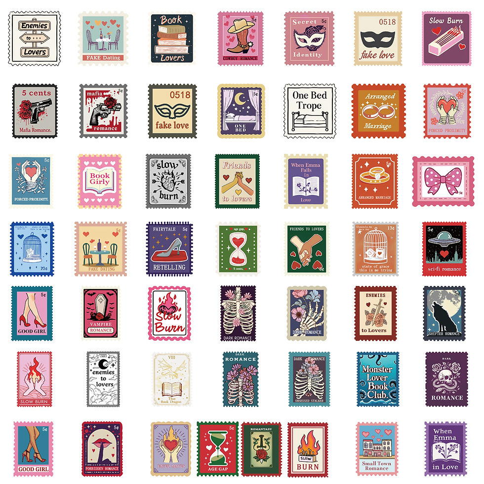 Thumbnail: 50PCS Book Trope Stamp Stickers Nostalgia Reading Graffiti PVC Card Phone Laptop