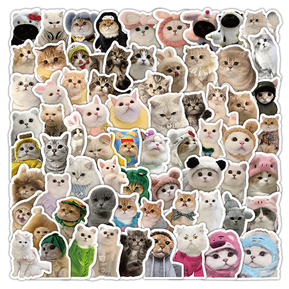 Thumbnail: 103 Pcs Cute Cat Stickers - Adorable Decor for Journals, Phone Cases, Water Bott