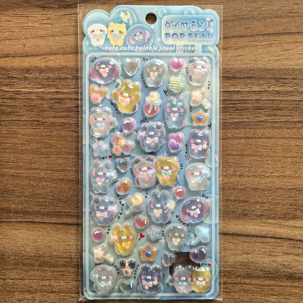 Thumbnail: 4Pcs/Set Shiny Crystal Decorative Stickers Cute Animal Flower Embellishments for