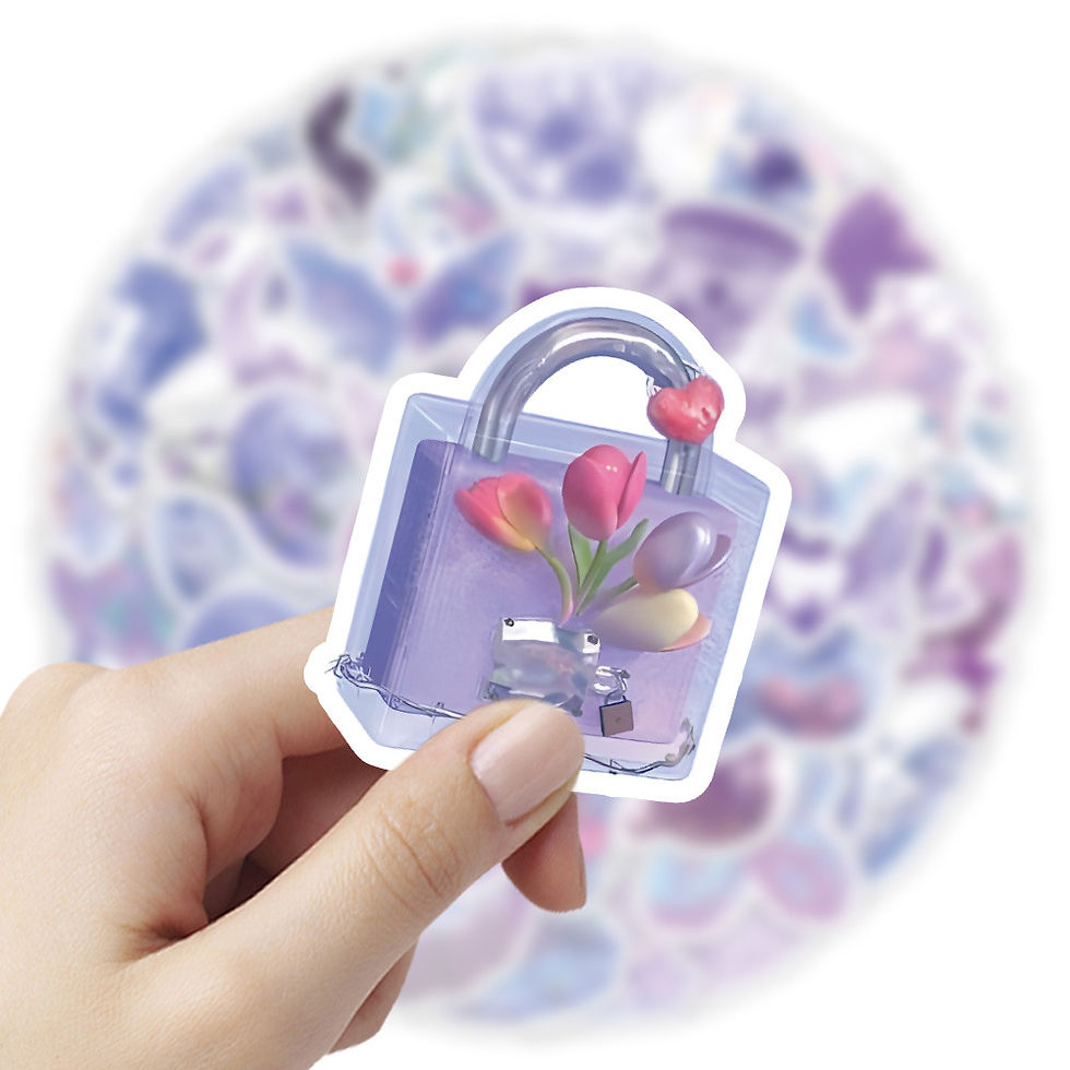 Thumbnail: 63PCS Sparkly Purple Style Stickers - DIY Decor for Journal, Phone Case & Notebo