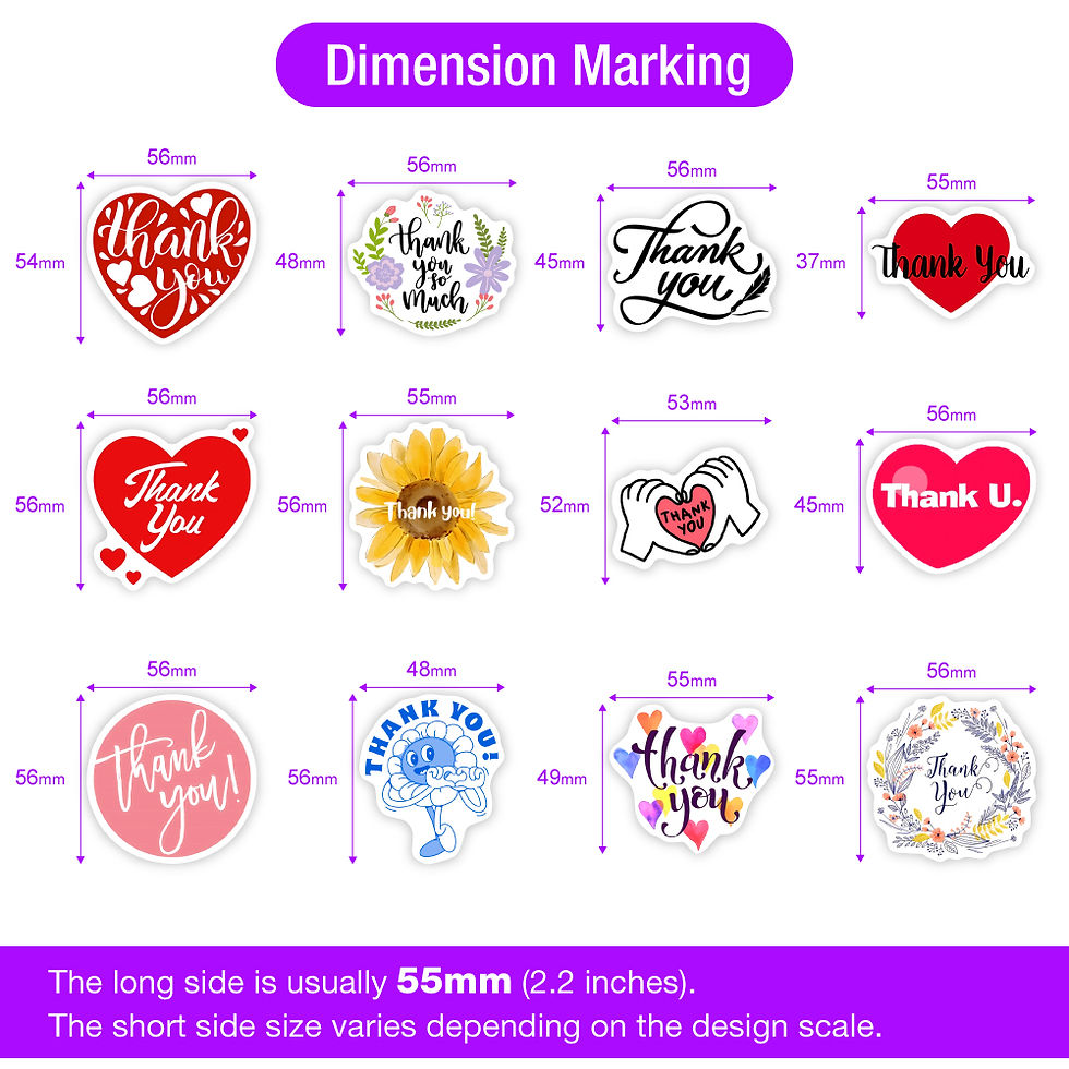 Thumbnail: Multiple Thank You Stickers DIY Gift Toys Decorative Decal for Gift Scrapbook Ju