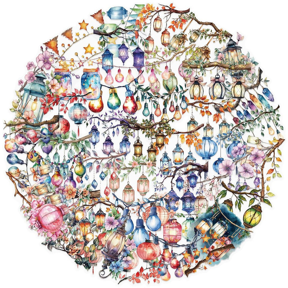 Thumbnail: 50PCS Transparent INS "Dimming Lights" Sticker Pack - Waterproof PET for Scrapbo