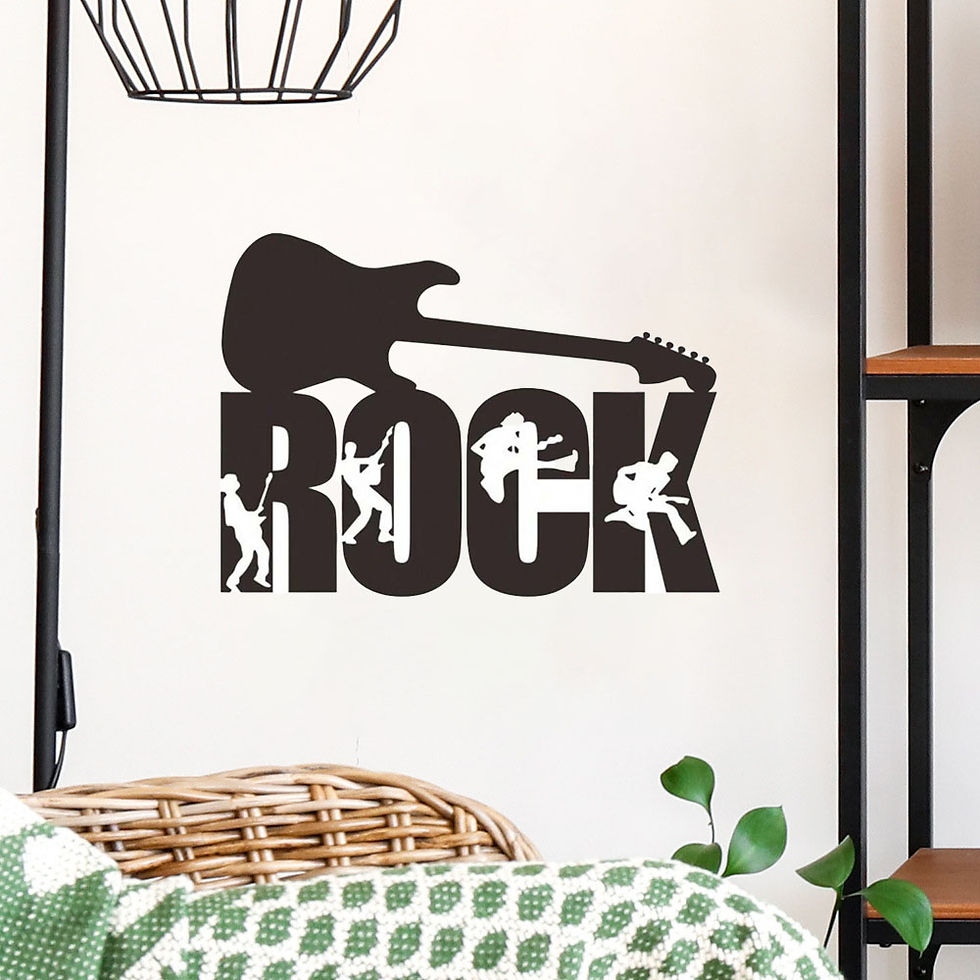 Thumbnail: ROCK Guitar Rock Band Creative Wall Stickers Self Adhesive Removable PVC Wall St