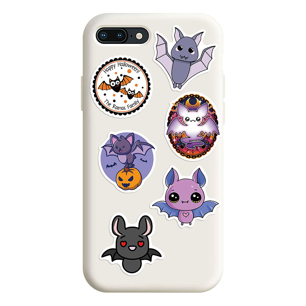 Thumbnail: 50PCS Halloween Purple Bat Stickers Streetwear Laptop Happy Halloween Elements H