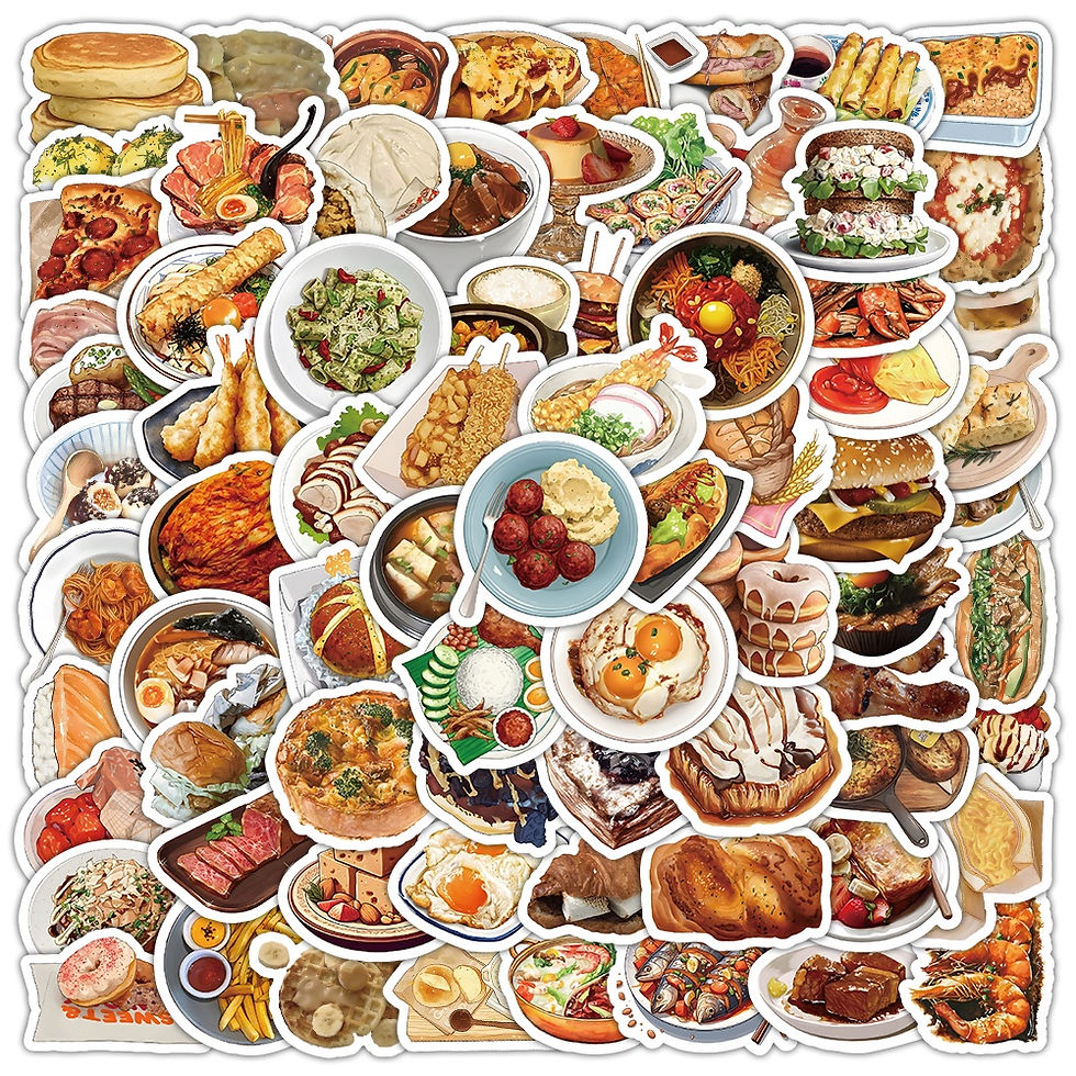 Thumbnail: 100PCS Realistic Delicious Food Graffiti Stickers for Helmet Bicycle Hand Accoun