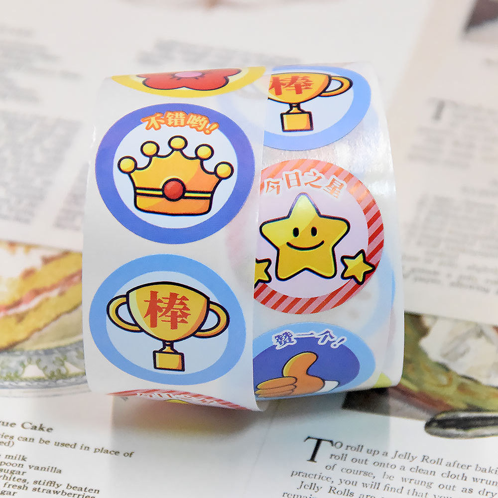 500Sheets/Roll Little Red Flower Reward Stickers Motivational Decals for Kinderg