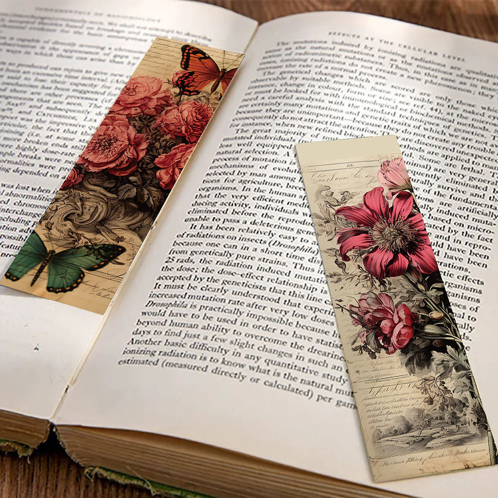 Thumbnail: 30/60PCS Retro Butterfly Bookmark Reading Cartoon Printing Decoration Landscape 