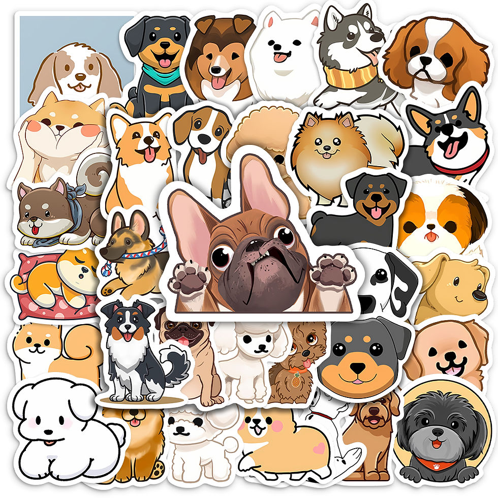 Thumbnail: Kawaii Mixed Cartoon Dog Stickers Cute Animals DIY Toys Skateboard Laptop Cup Bi