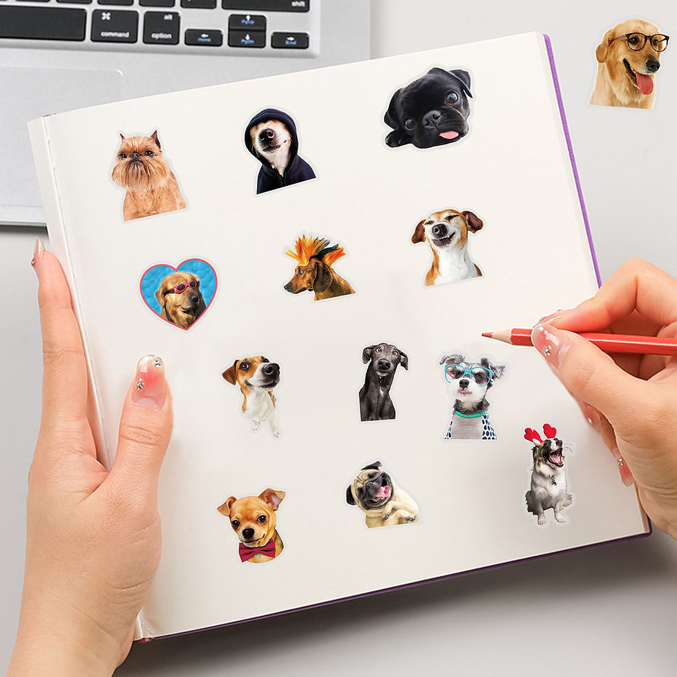 Thumbnail: 50pcs Transparent Clear Dog Emoji Stickers Waterproof Decals for Tech & Travel R