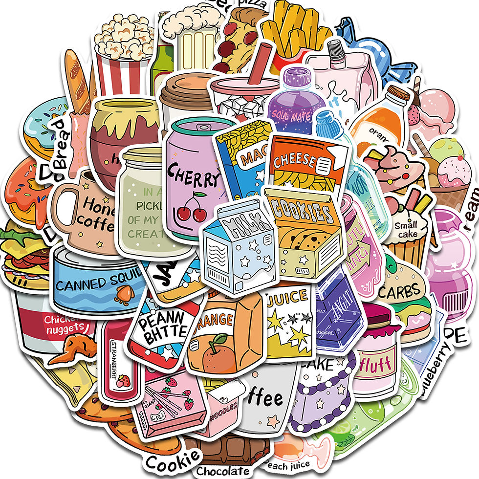 Thumbnail: 50PCS Snack Club Stickers Cartoon Skateboard Luggage Cafe DIY Laptop Classic Scr