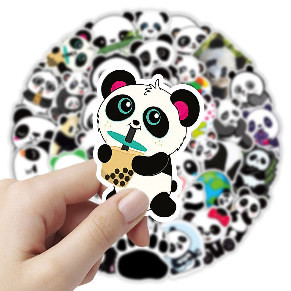 Thumbnail: 50PCS Cute Panda Stickers - Waterproof Vinyl Decals for Water Bottles, Laptops &