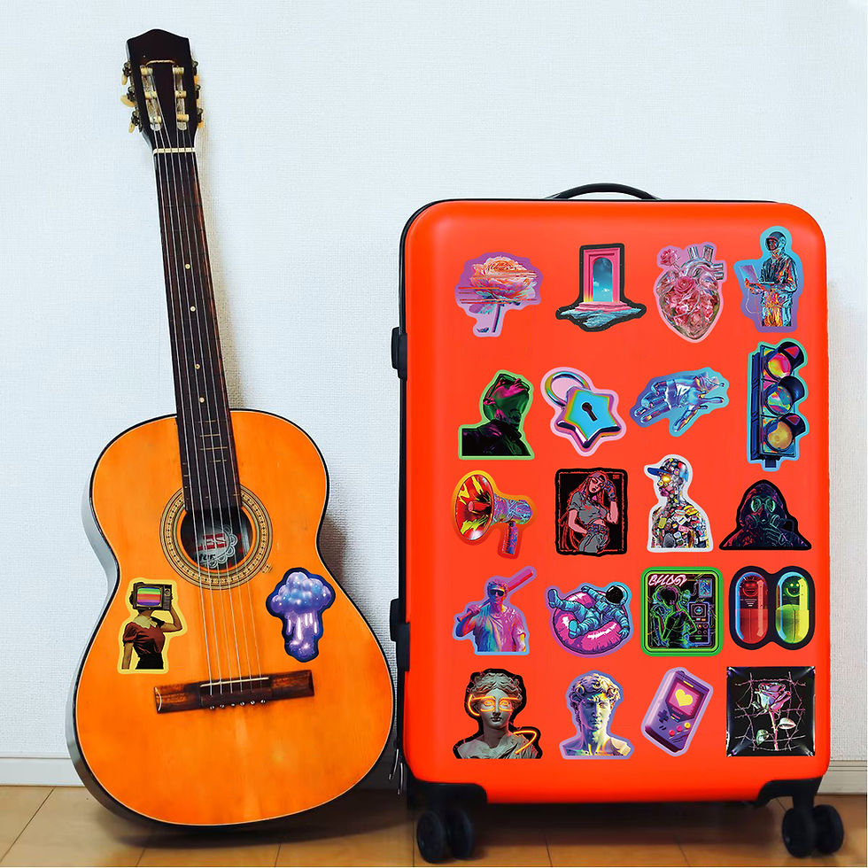 Thumbnail: 50PCS Laser Cyberpunk Print Sticker Harajuku Style Laptop Luggage Coffee Suitcas