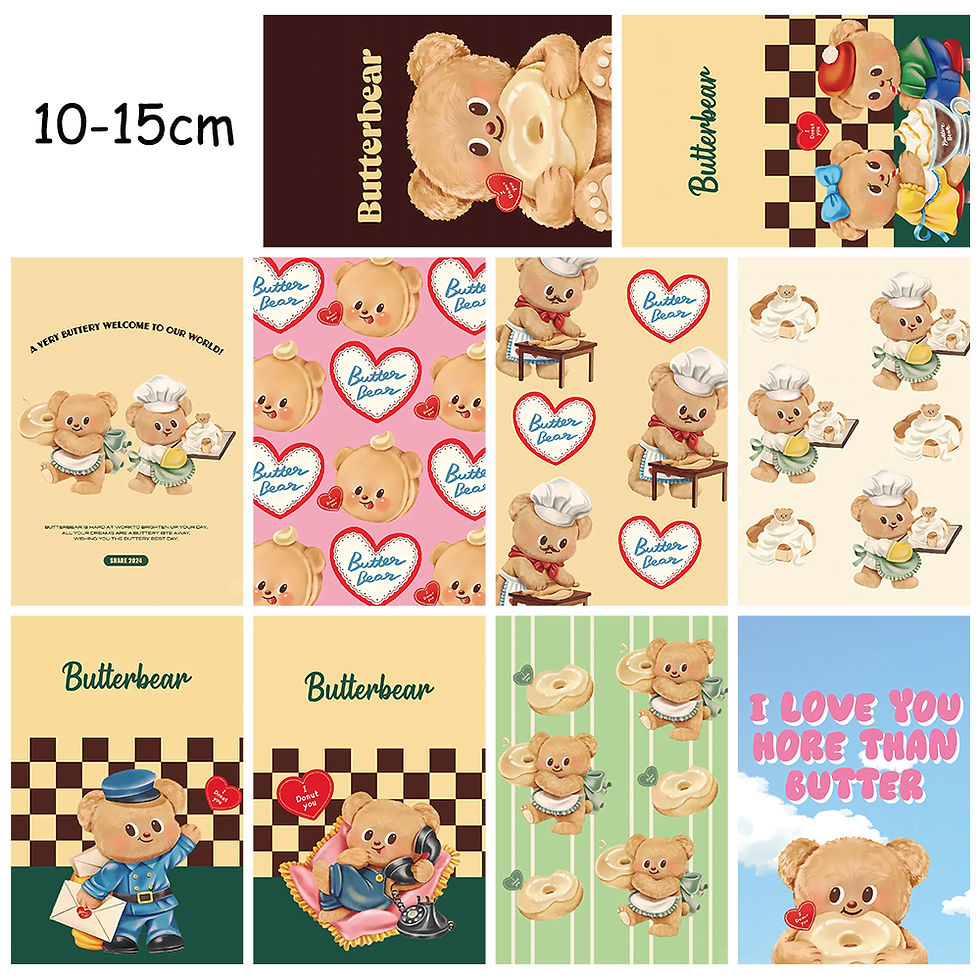Thumbnail: 10PCS Butter Bear Card Postcard Sticker Harajuku Scrapbooking Stickers Retro Sti