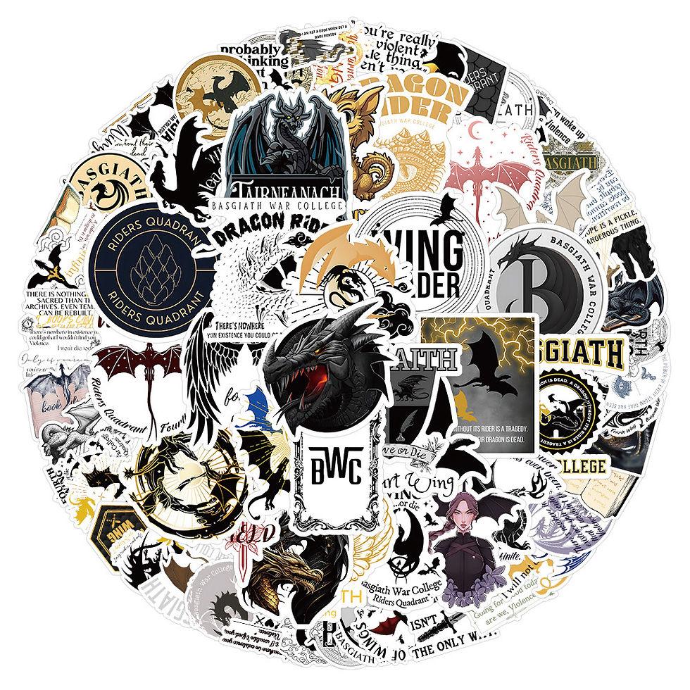 Thumbnail: 100PCS Fourth Wing Stickers Waterproof Dragon Rider Stickers for Water Bottle La