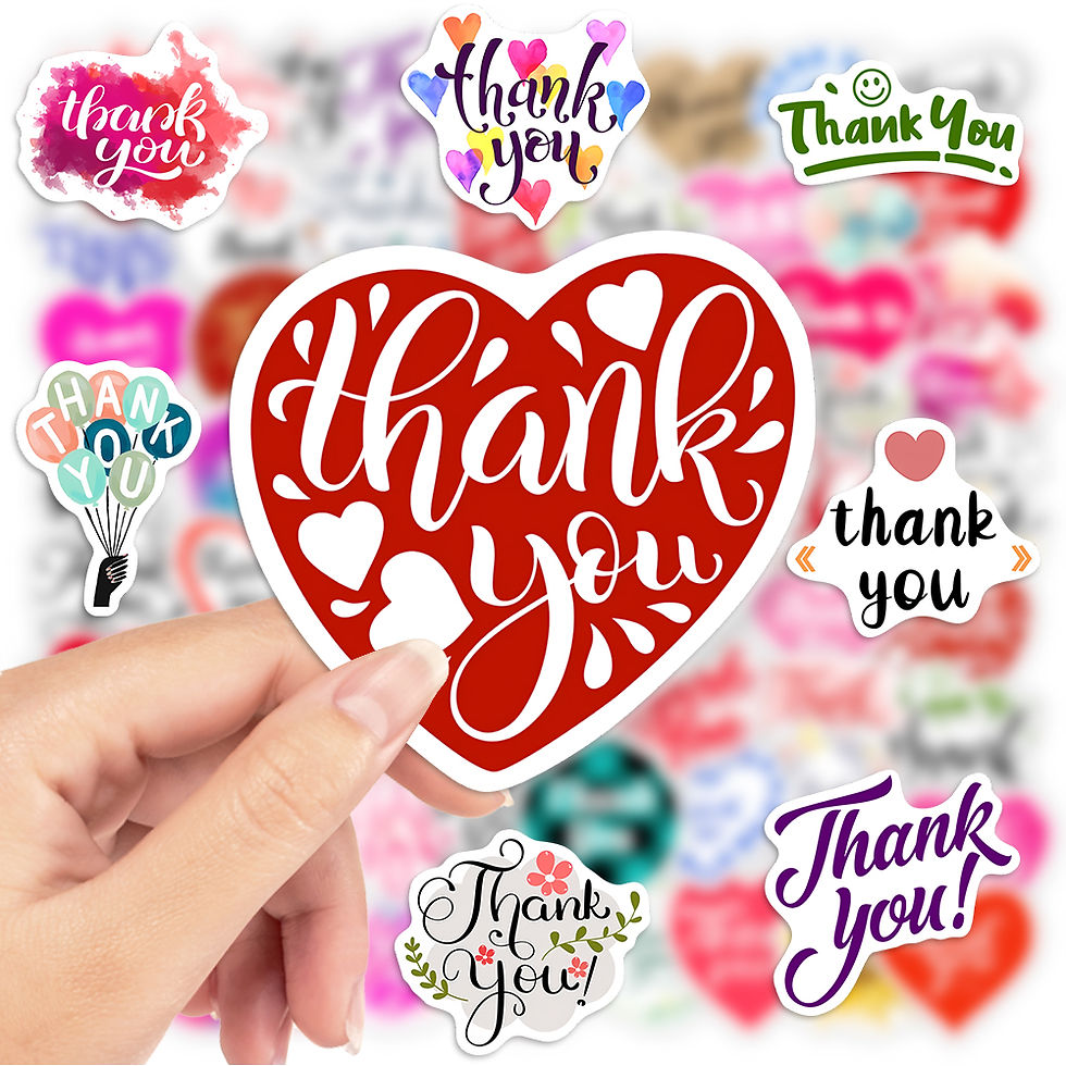 Thumbnail: Multiple Thank You Stickers DIY Gift Toys Decorative Decal for Gift Scrapbook Ju