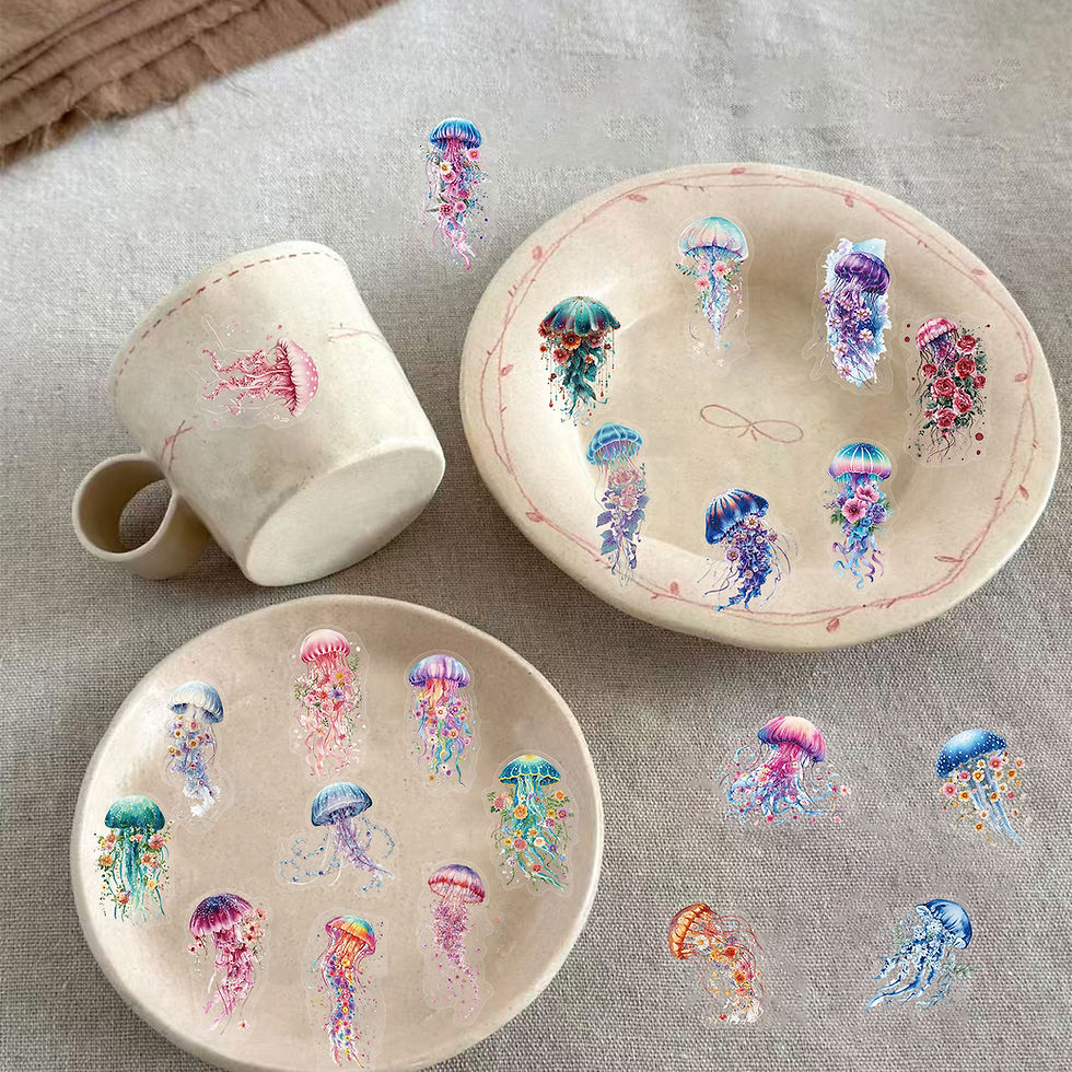 Thumbnail: 50PCS Senyu Huayang Jellyfish Sticker Aesthetic Stationery Decorative Guitar DIY