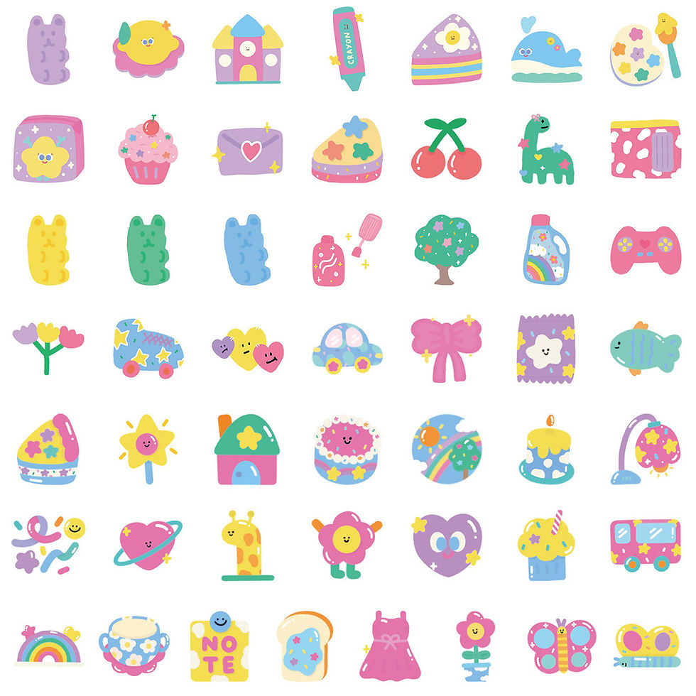 Thumbnail: 50PCS Cute Hand-drawn Small Things Graffiti Stickers-Waterproof Decor for Water 